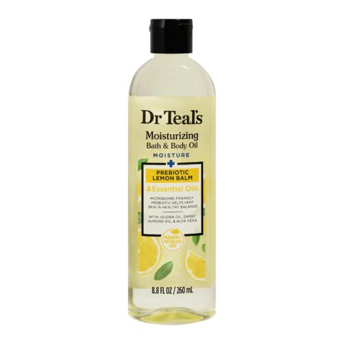 Dr Teals Bath & Body Oil, Prebiotic Lemon Balm & essential oils 8.8 FL OZ (260ml)